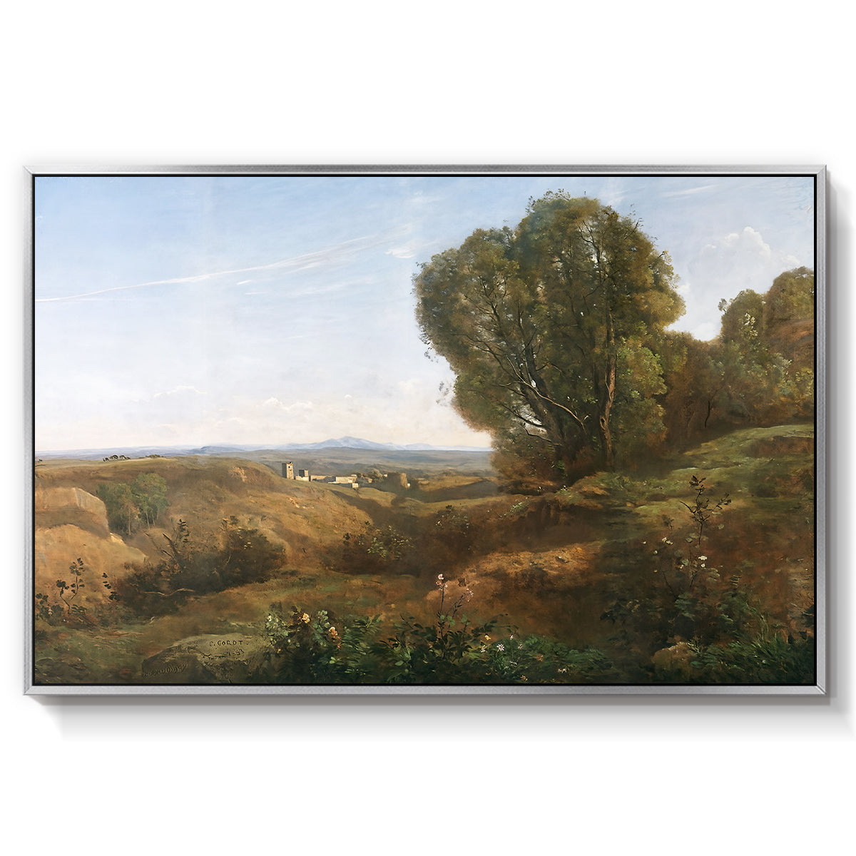 Souvenir of Roquemaure in the Gard, c. 1853 - Floater Framed Canvas Print