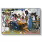 Net Menders in Valencia, 1909 - Floater Framed Canvas Print