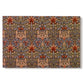 Canvas art print portraying a repeating pattern of stylized flowers with warm red tones and curved stems, set against a white background