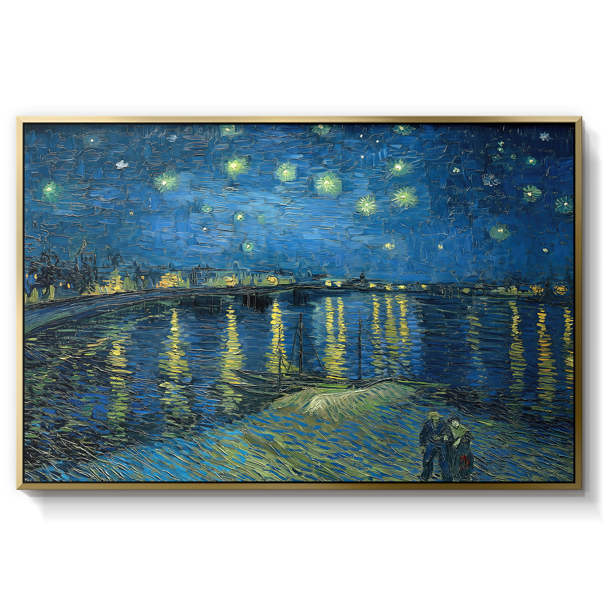 Starry Night Over the Rhône, 1888 - Floater Framed Canvas Print