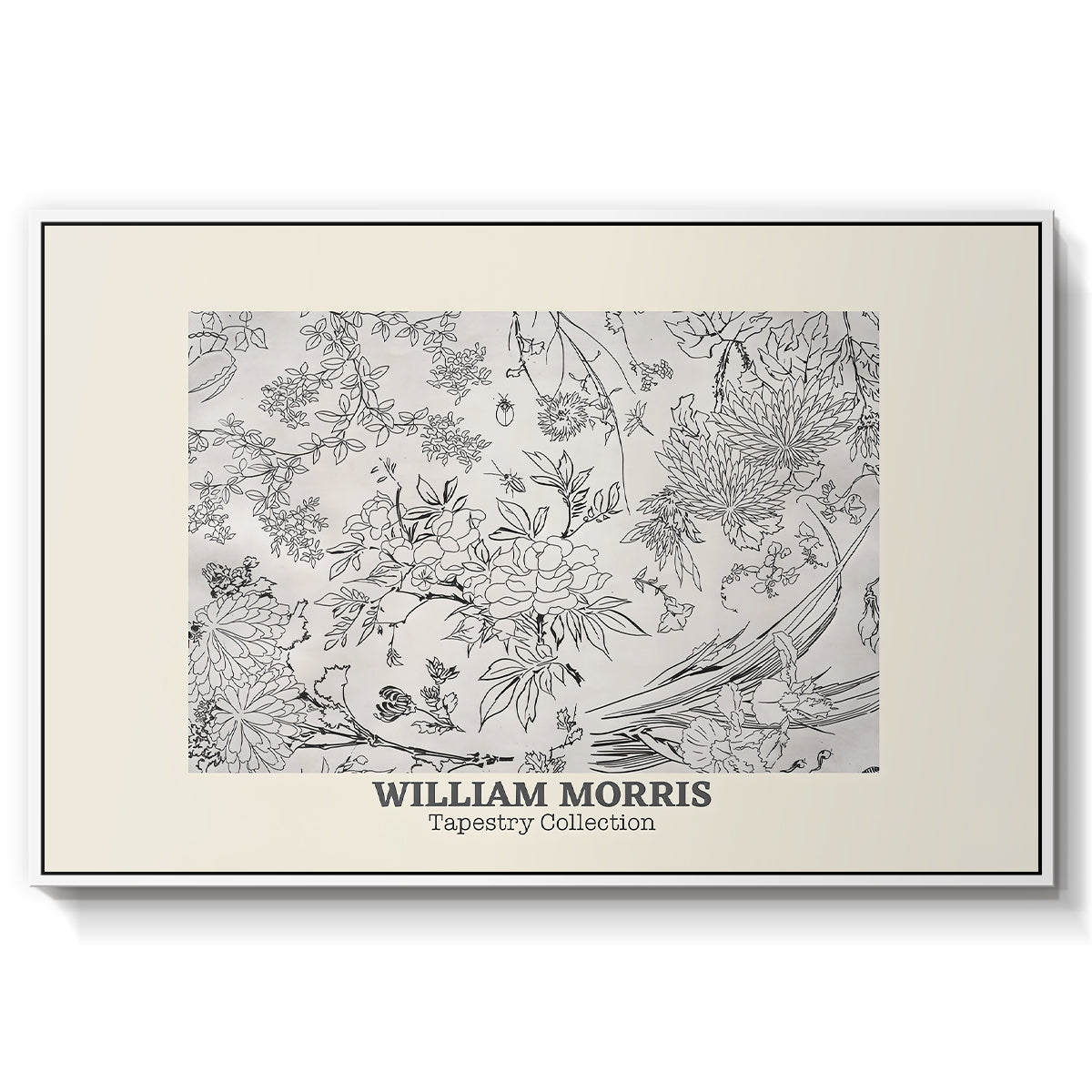 Fleurs, 1866 (Morris Inspired) - Floater Framed Canvas Print