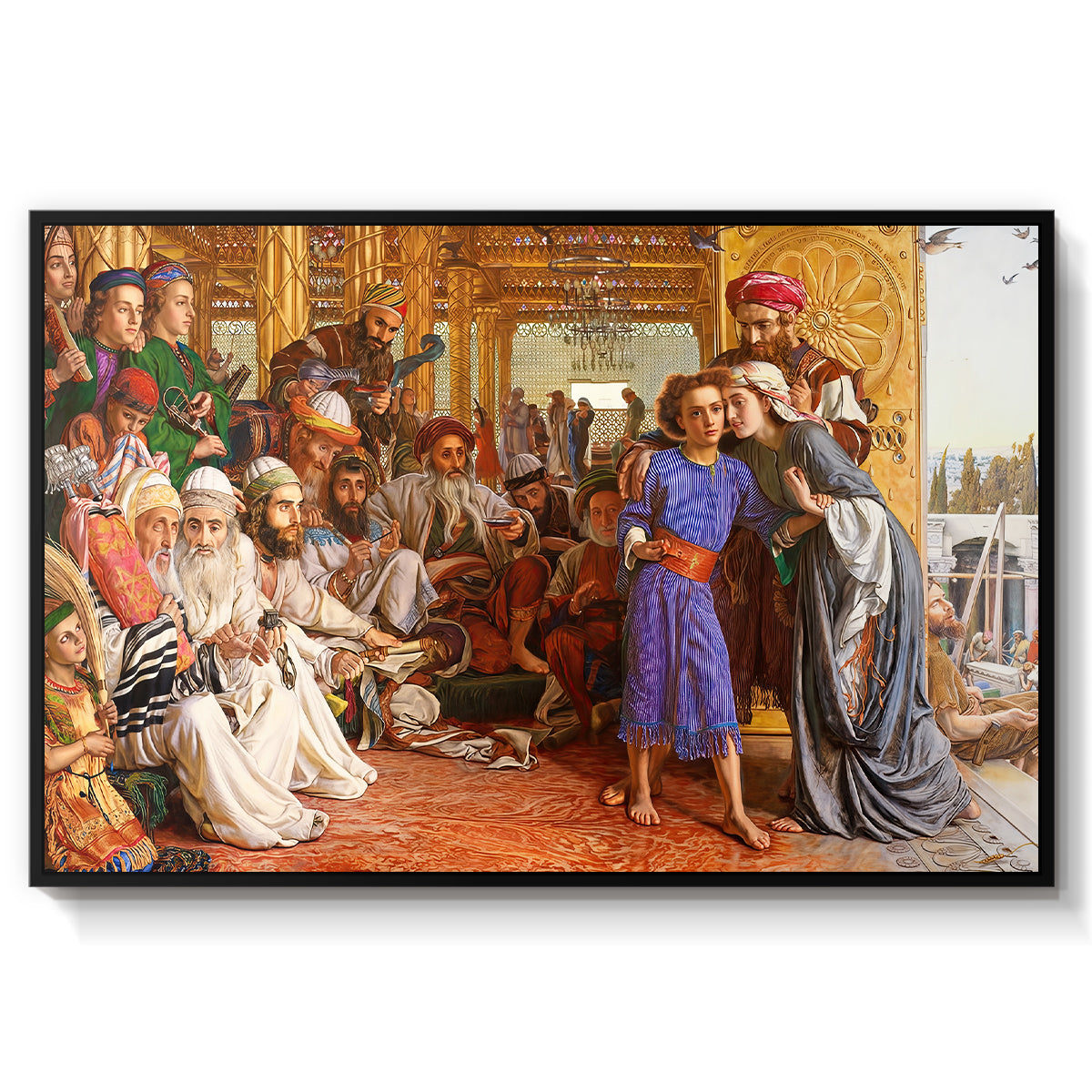 The Finding of the Saviour in the Temple, 1854-1860 - Floater Framed Canvas Print