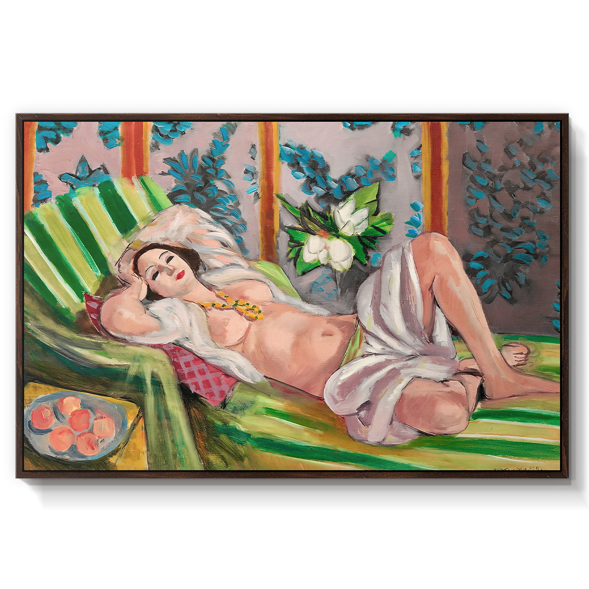 Odalisque Couchée Aux Magnolias, c. 1923 - Floater Framed Canvas Print