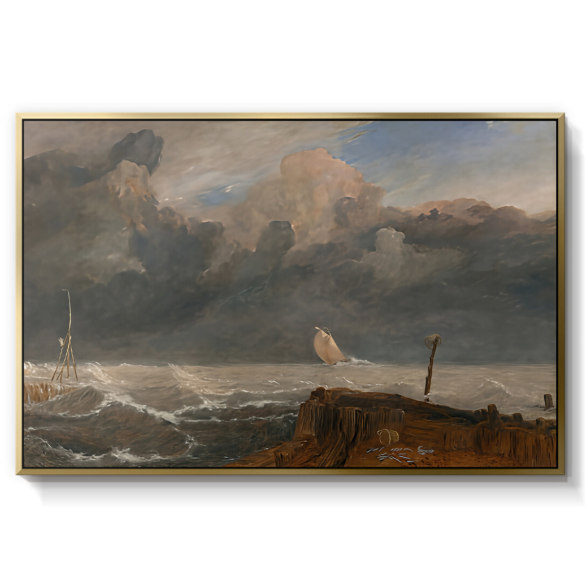 Port Ruysdael, 1827 - Floater Framed Canvas Print