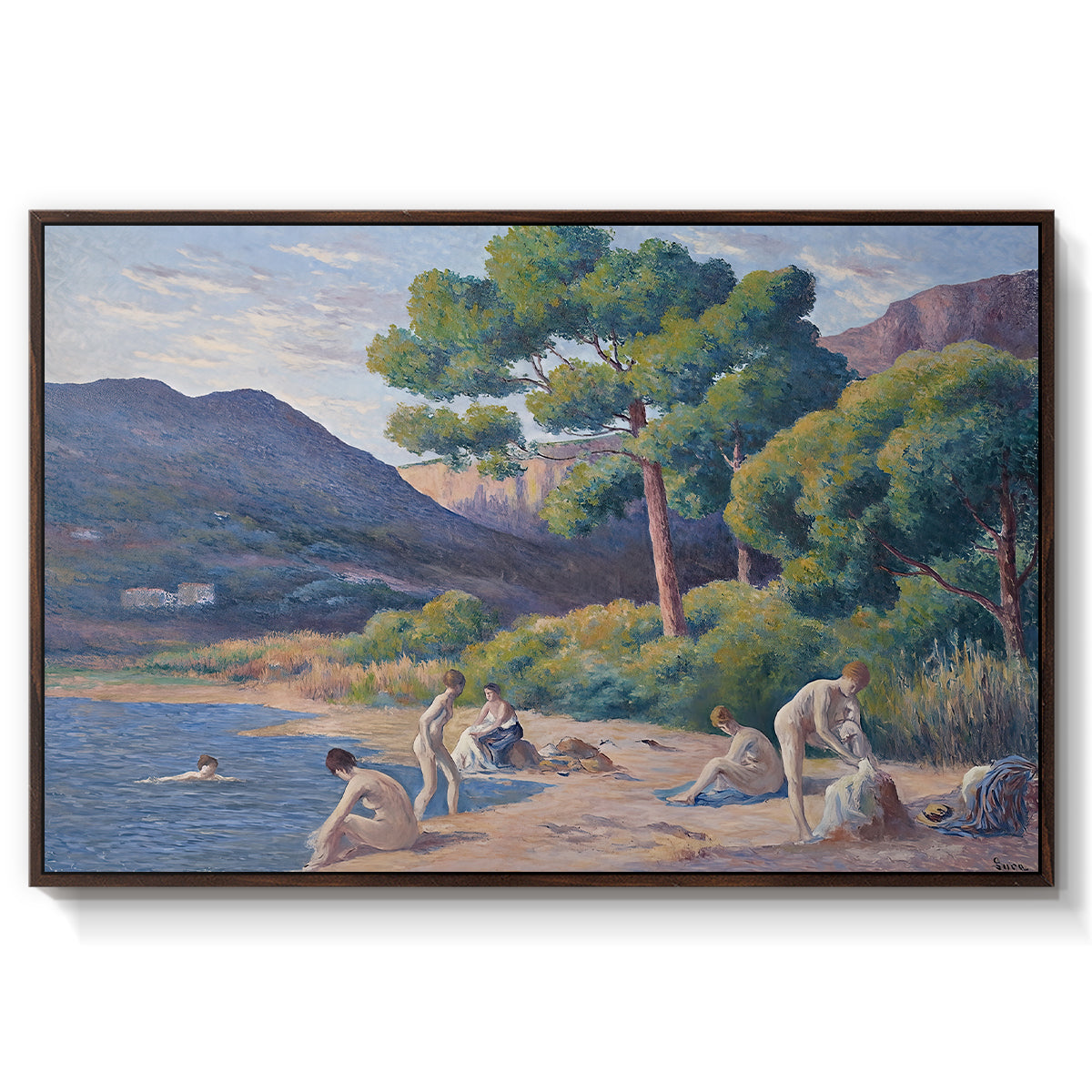 Bathers in Saint-Tropez, c. 1909 - Floater Framed Canvas Print