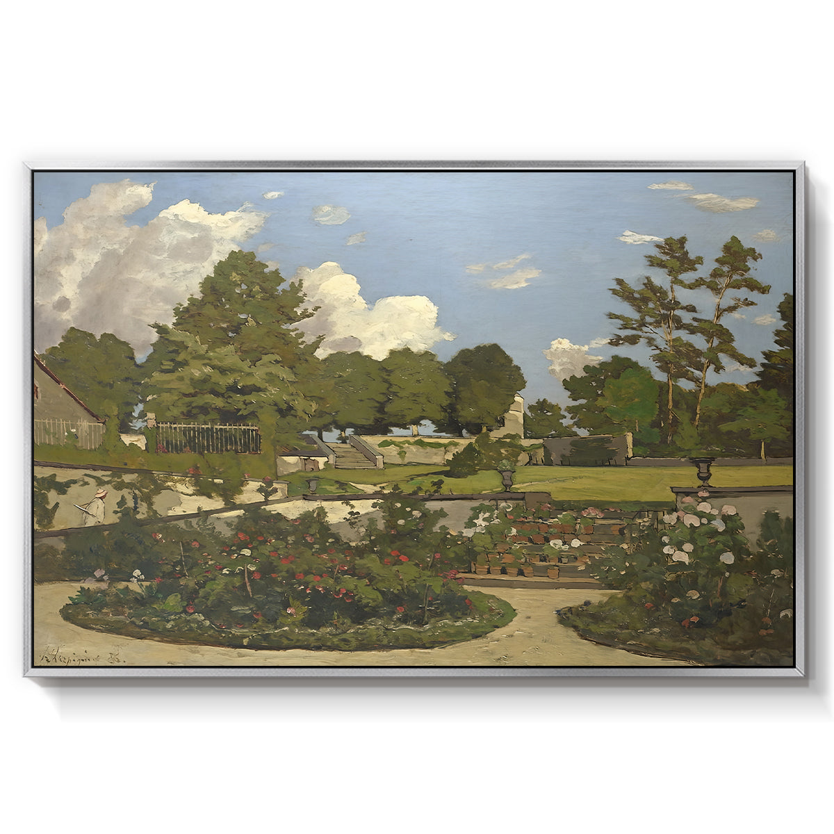 The Painter's Garden at Saint-Privé, 1886 - Floater Framed Canvas Print