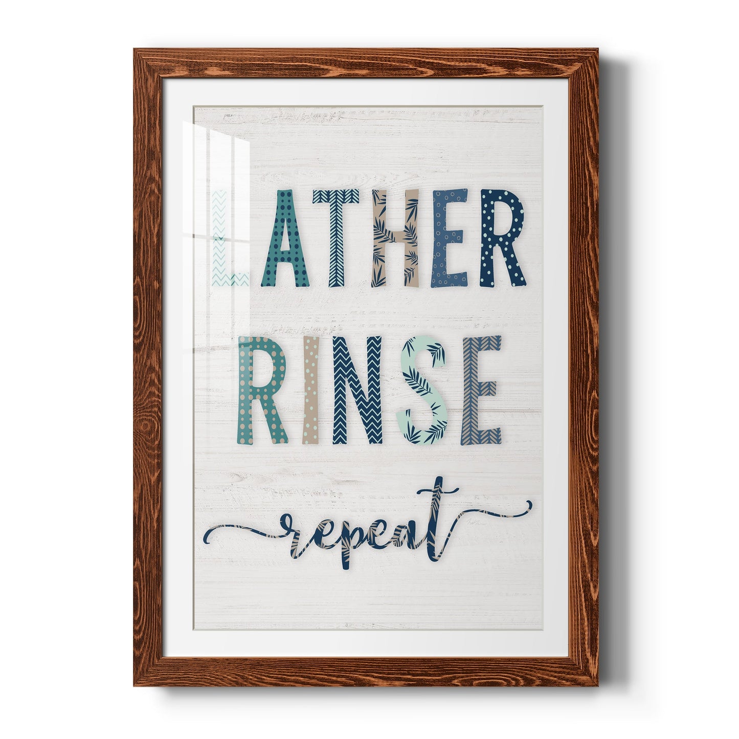 Lather Rinse Repeat - Barnwood Framed Art Print