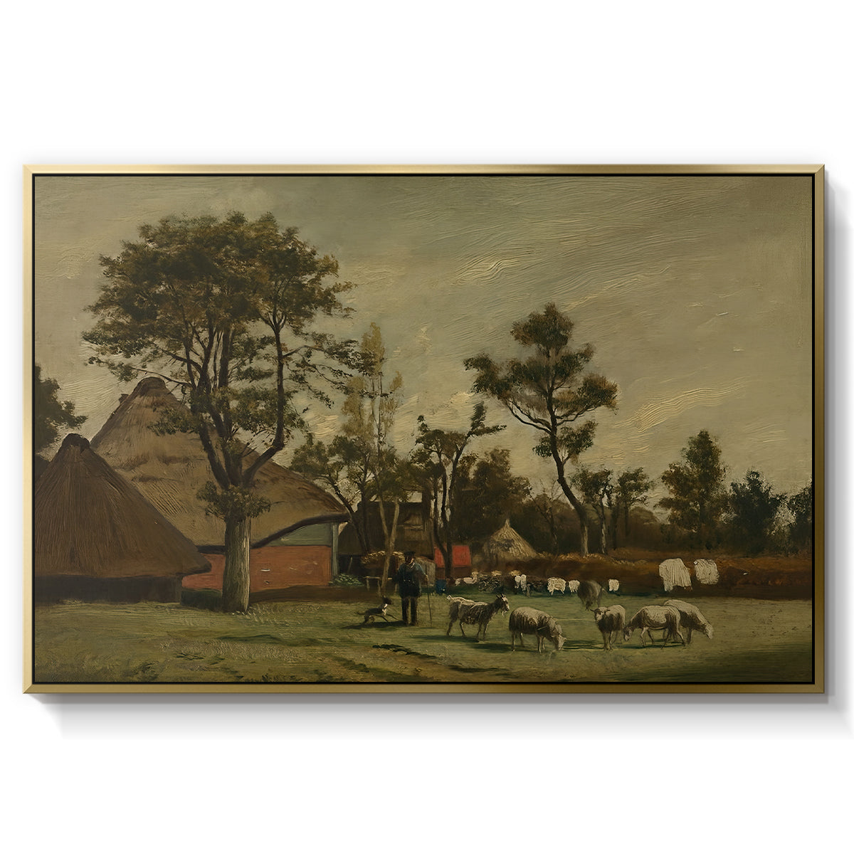 Farmhouse, c. 1865-1875 - Floater Framed Canvas Print