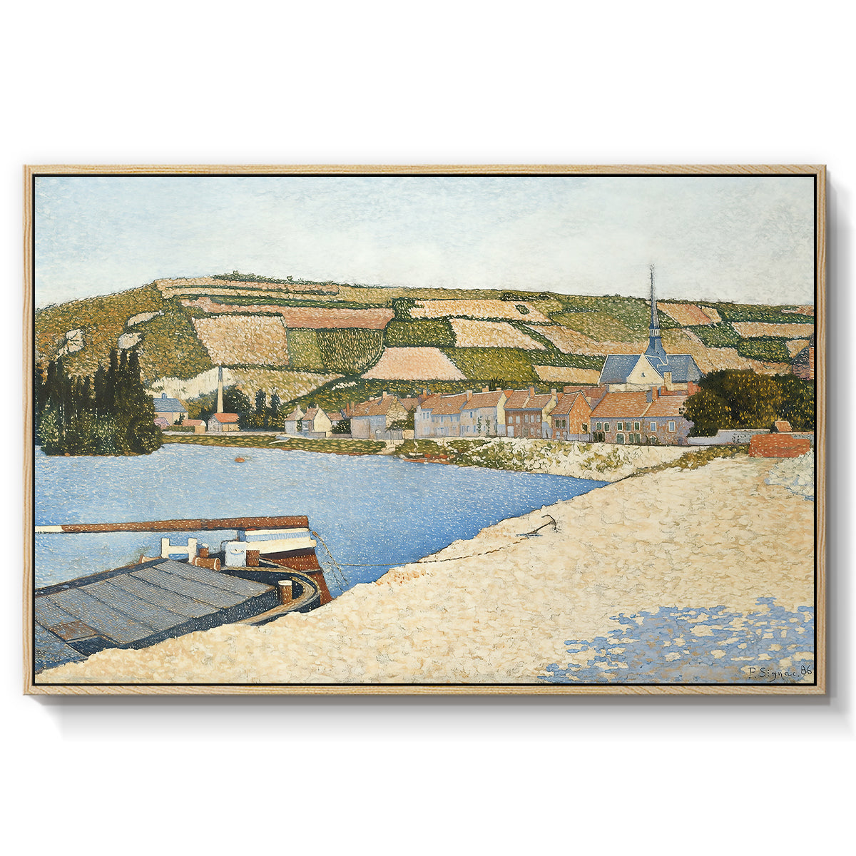 The Riverbank, Les Andelys, 1886 - Floater Framed Canvas Print