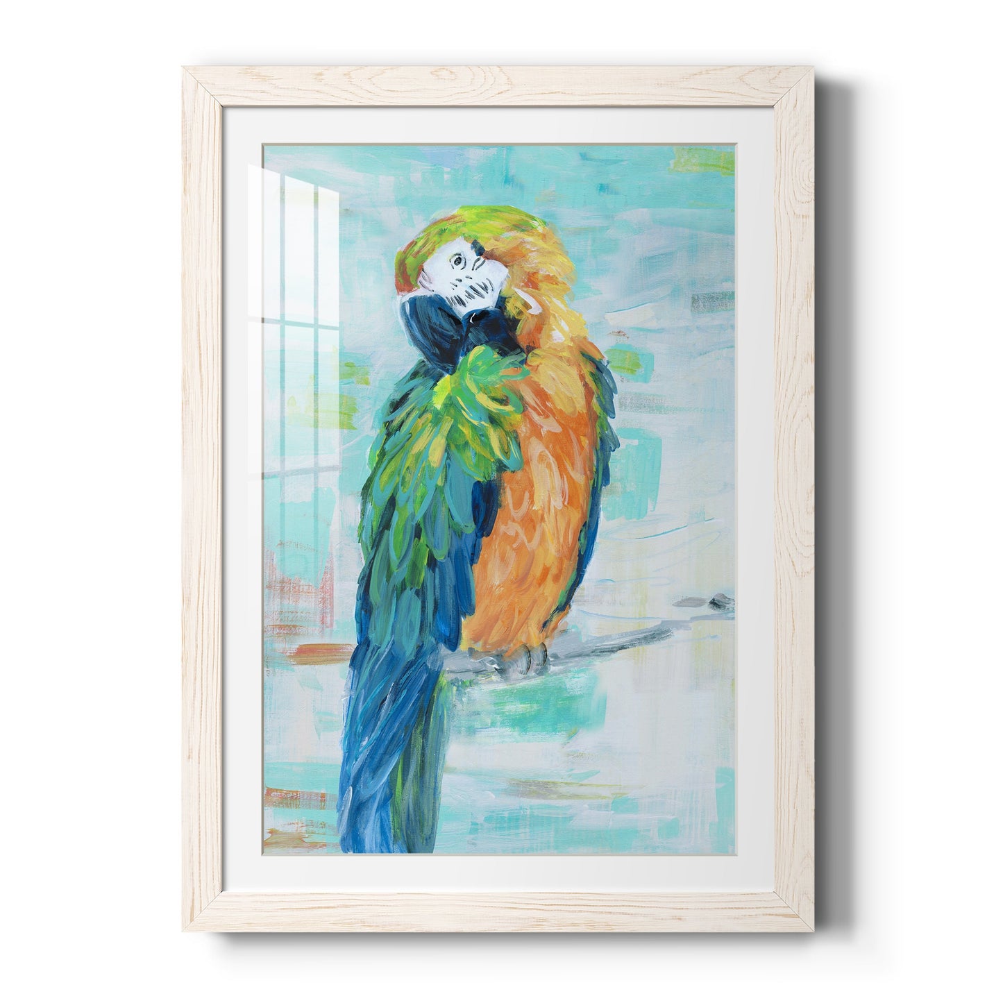 Island Parrot II - Premium Framed Print - Distressed Barnwood Frame - Ready to Hang