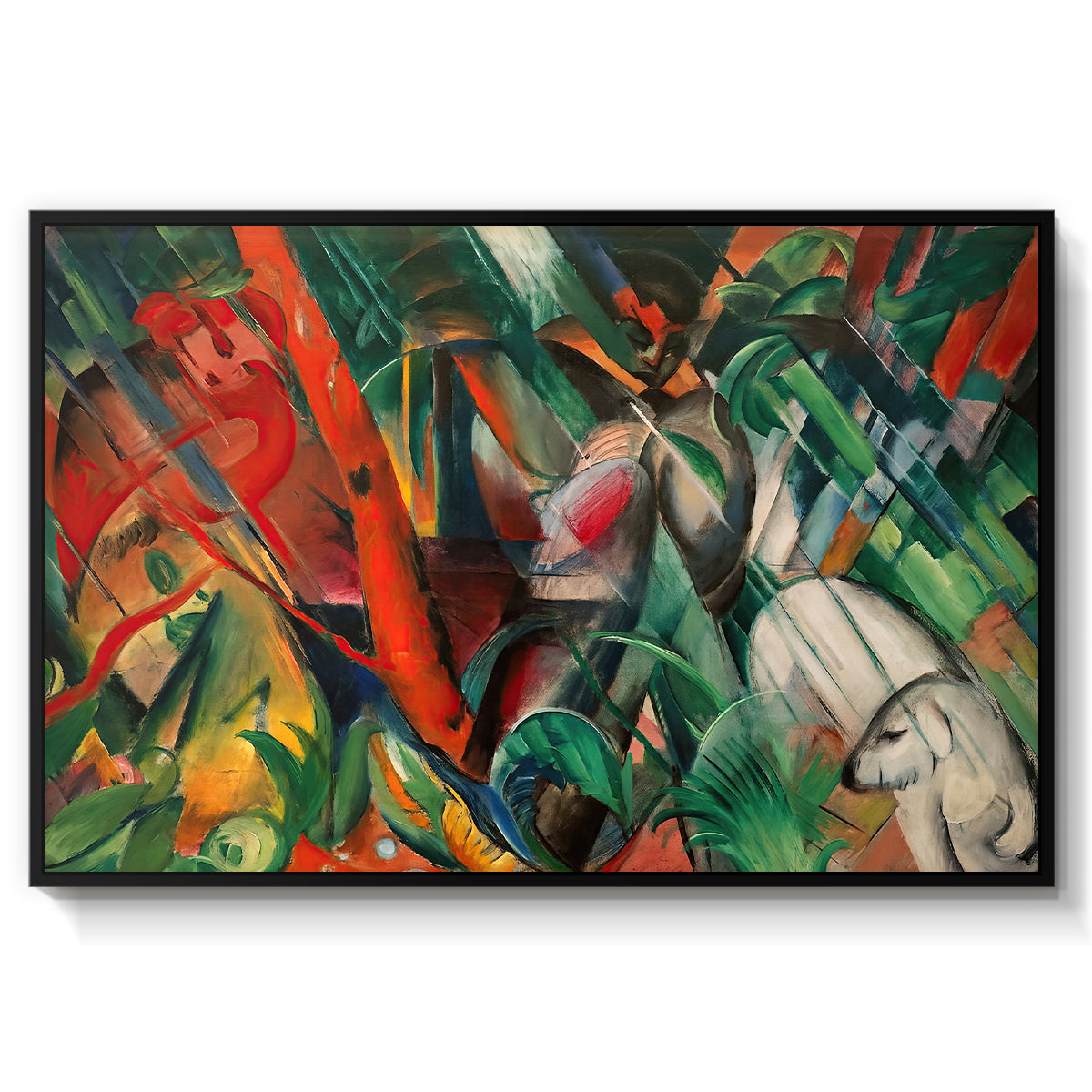 In the Rain, 1912 - Floater Framed Canvas Print