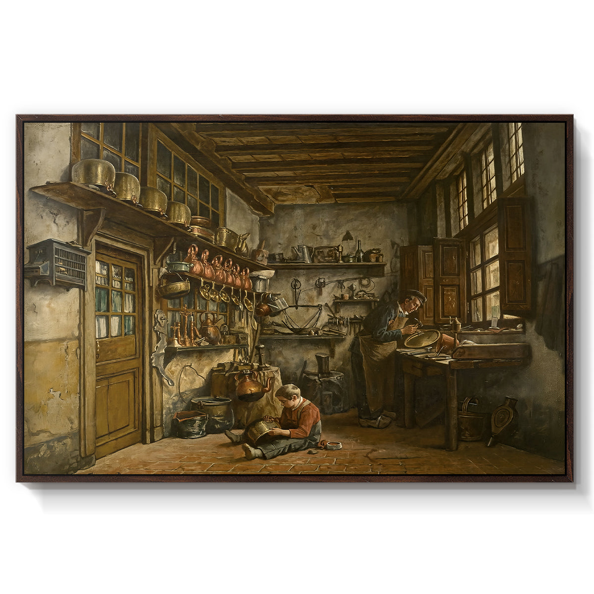 The Tinker, 1861 - Floater Framed Canvas Print