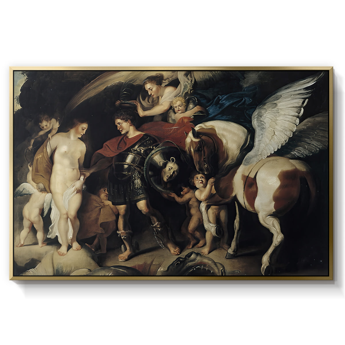 Perseus and Andromeda, c. 1620 - Floater Framed Canvas Print