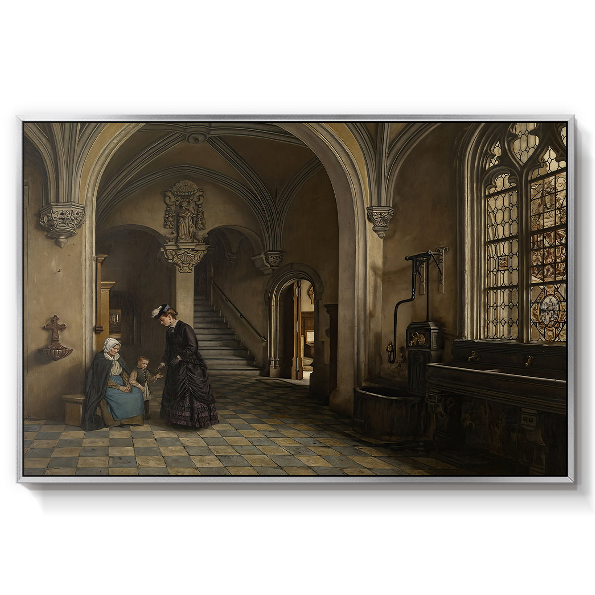 Interior of the Church of Saint Paul in Antwerp, c. 1865-1869 - Floater Framed Canvas Print