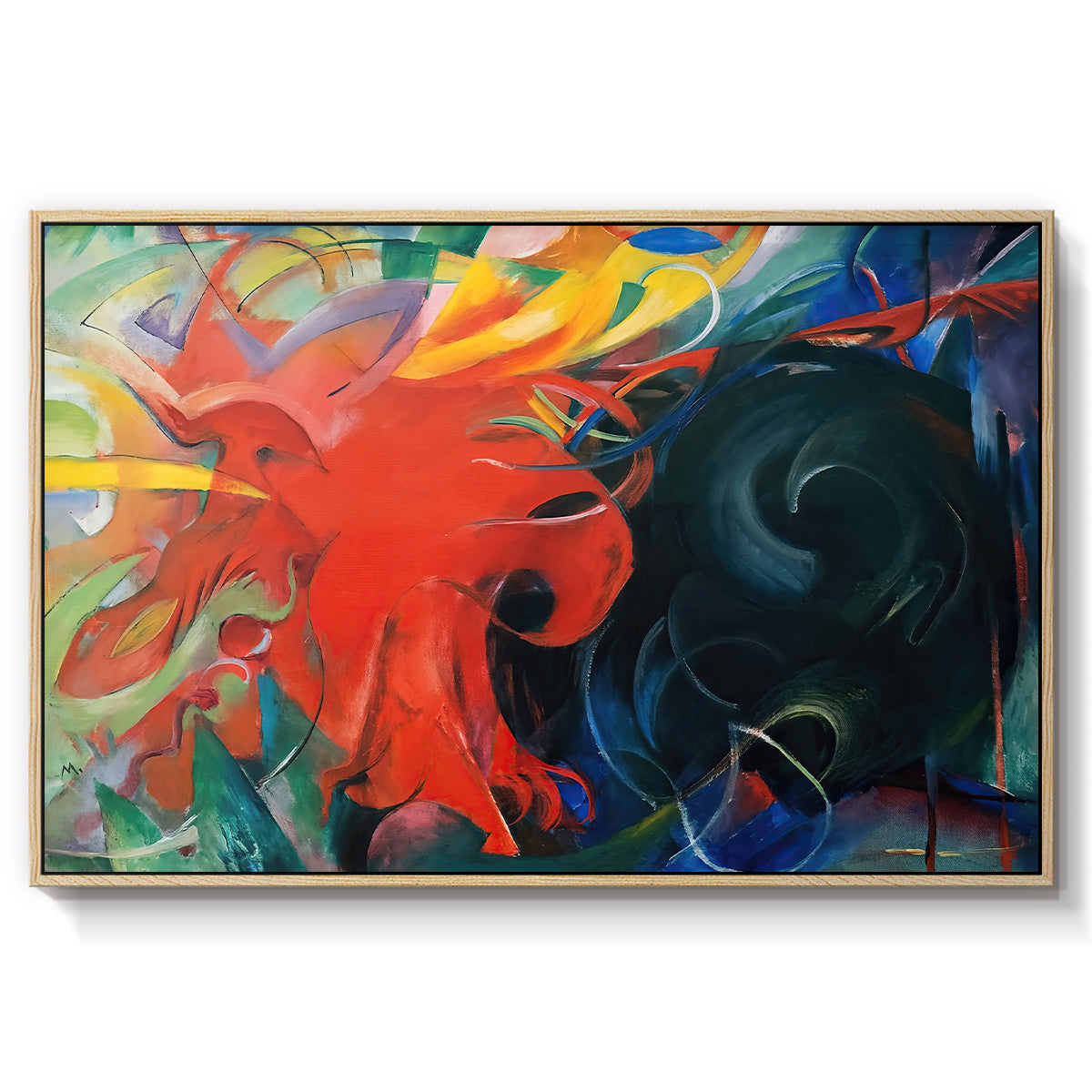 Fighting Forms, 1914 - Floater Framed Canvas Print