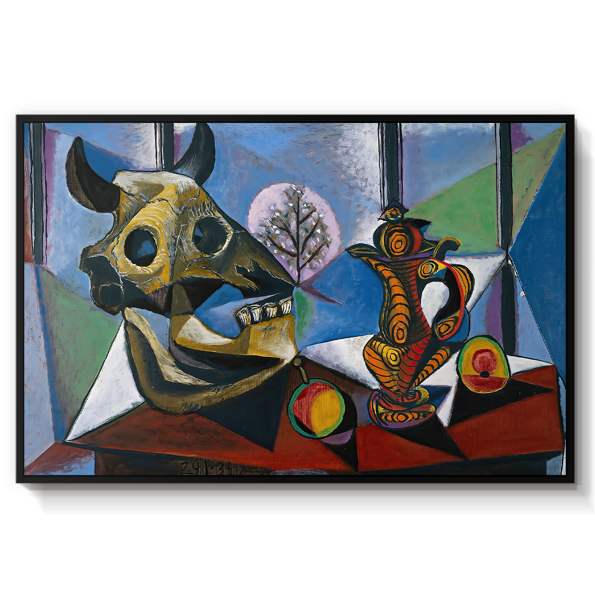 Still Life with Bull's Skull, 1939 - Floater Framed Canvas Print