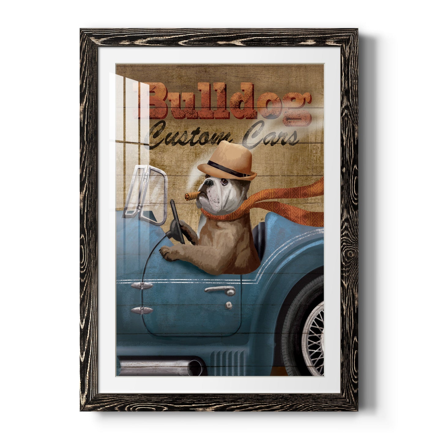 Bulldog Custom Cars - Premium Framed Print - Distressed Barnwood Frame - Ready to Hang