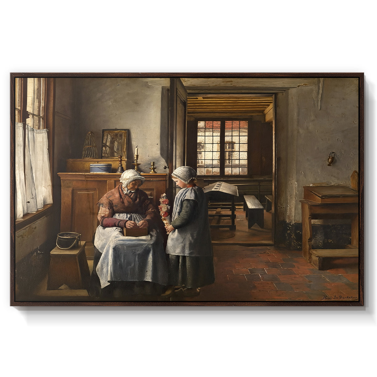 Grandmother's Feast, 1873 - Floater Framed Canvas Print