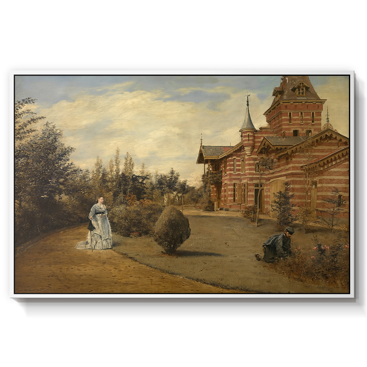 The Country House of Gustave Coûteaux, 1871 - Floater Framed Canvas Print
