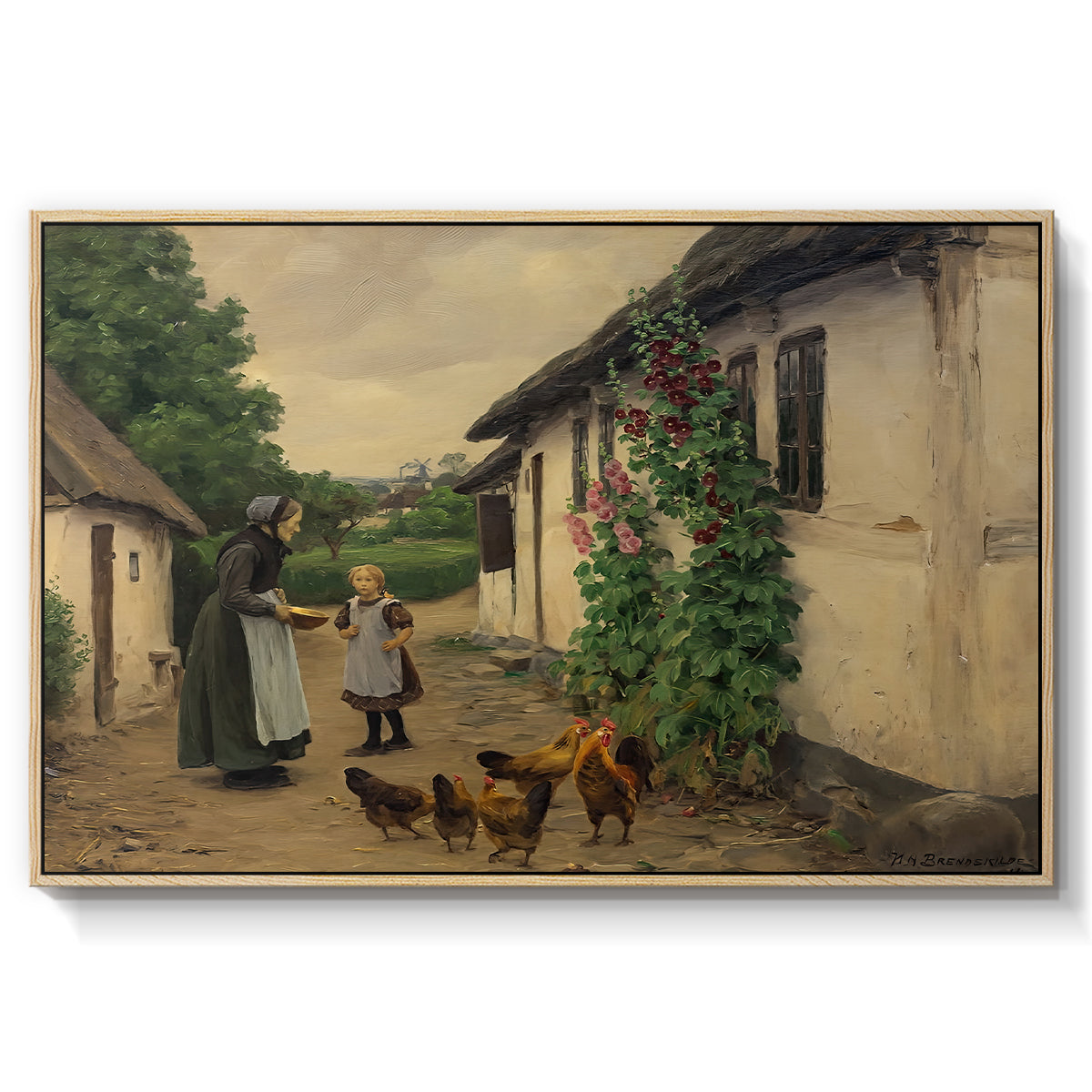Visit to Grandmother, 1914 - Floater Framed Canvas Print