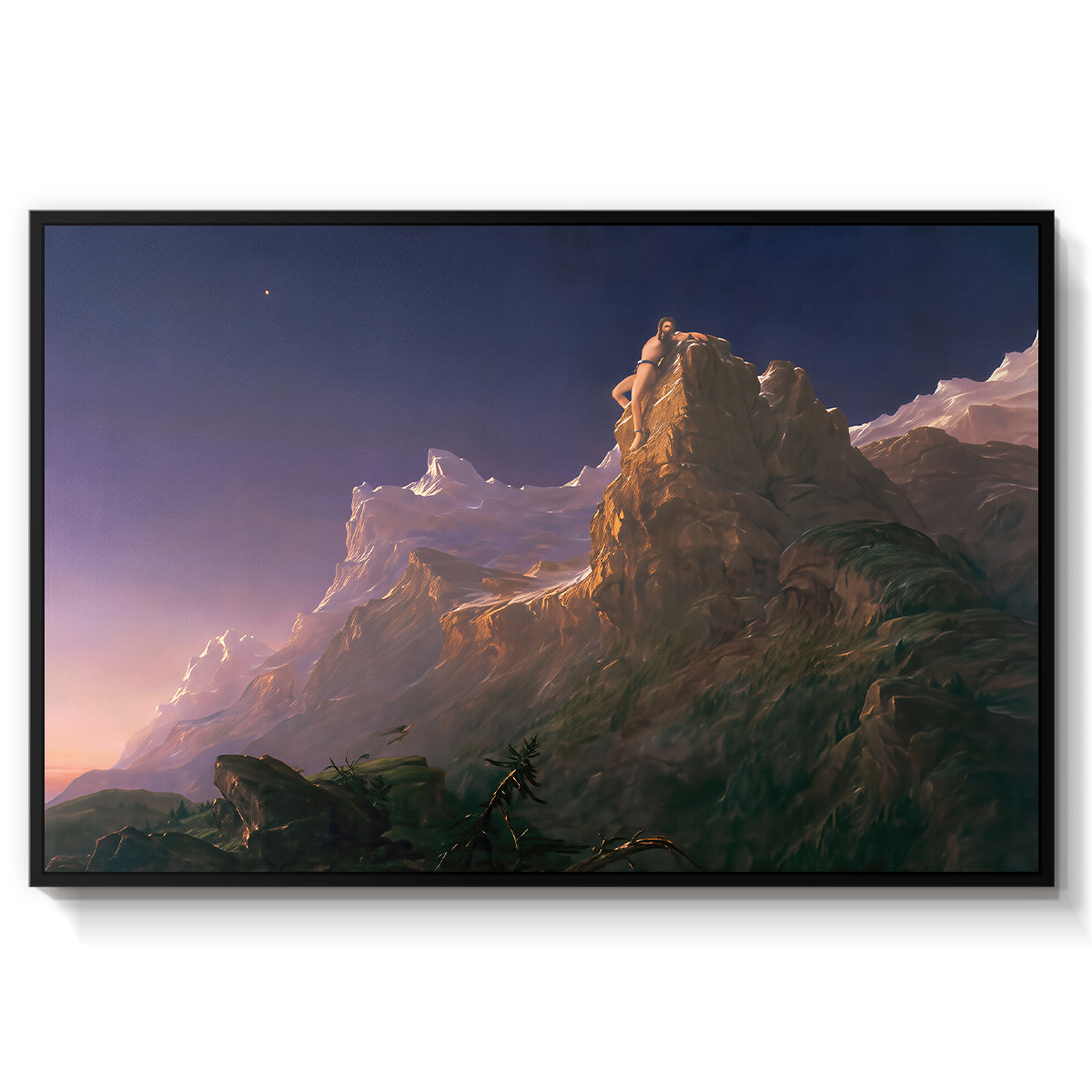 Prometheus Bound, 1847 - Floater Framed Canvas Print