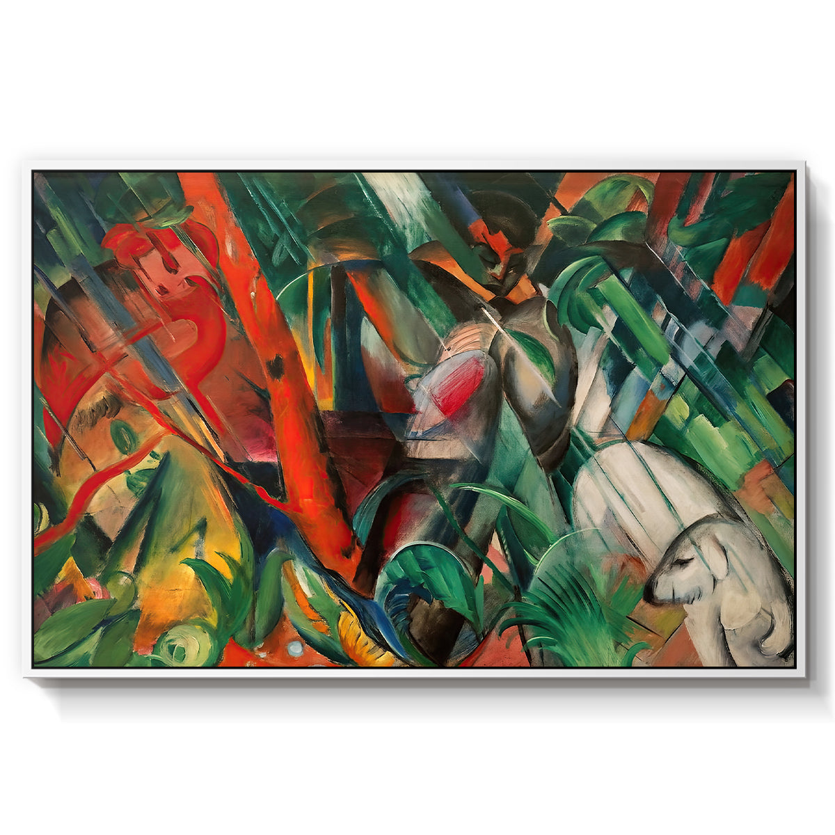 In the Rain, 1912 - Floater Framed Canvas Print