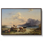 Shepherds and Cattle on Lake Attersee, 1852 - Floater Framed Canvas Print