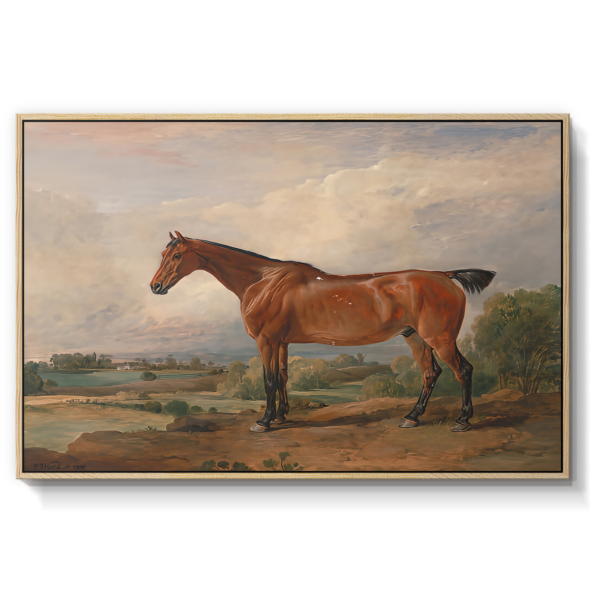 A Hunter in a Landscape, c. 1810 - Floater Framed Canvas Print