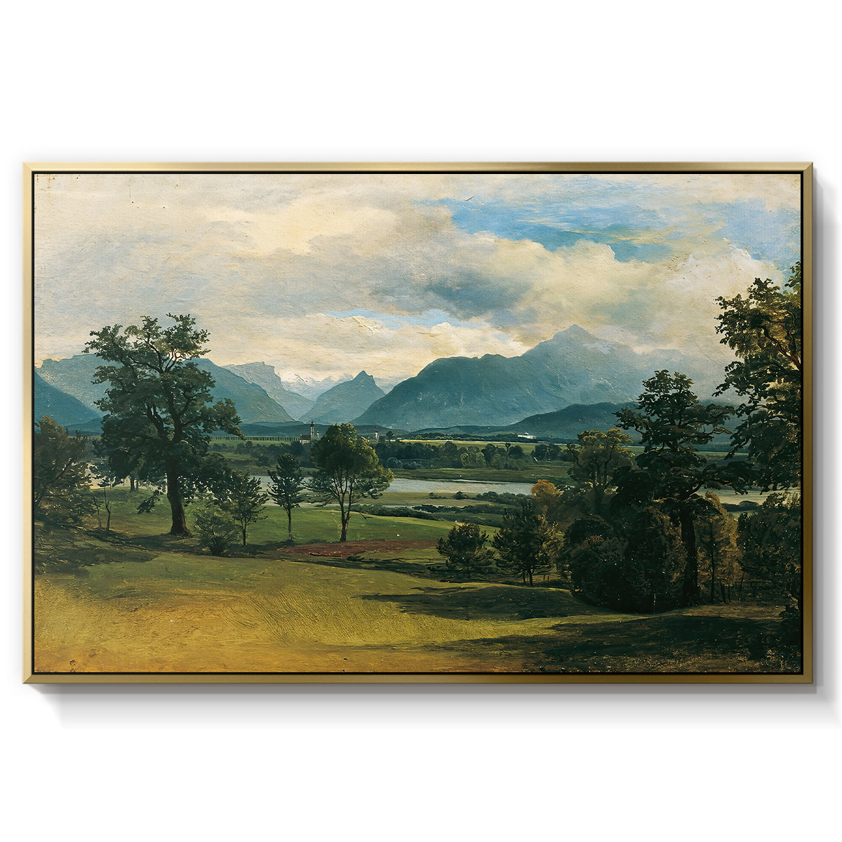 View of Liefering, 1830 - Floater Framed Canvas Print
