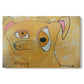 Canvas art print portraying a geometric dog composed of angular shapes with stars, set against a white background