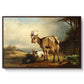 A Goat with Two Kids - Floater Framed Canvas Print