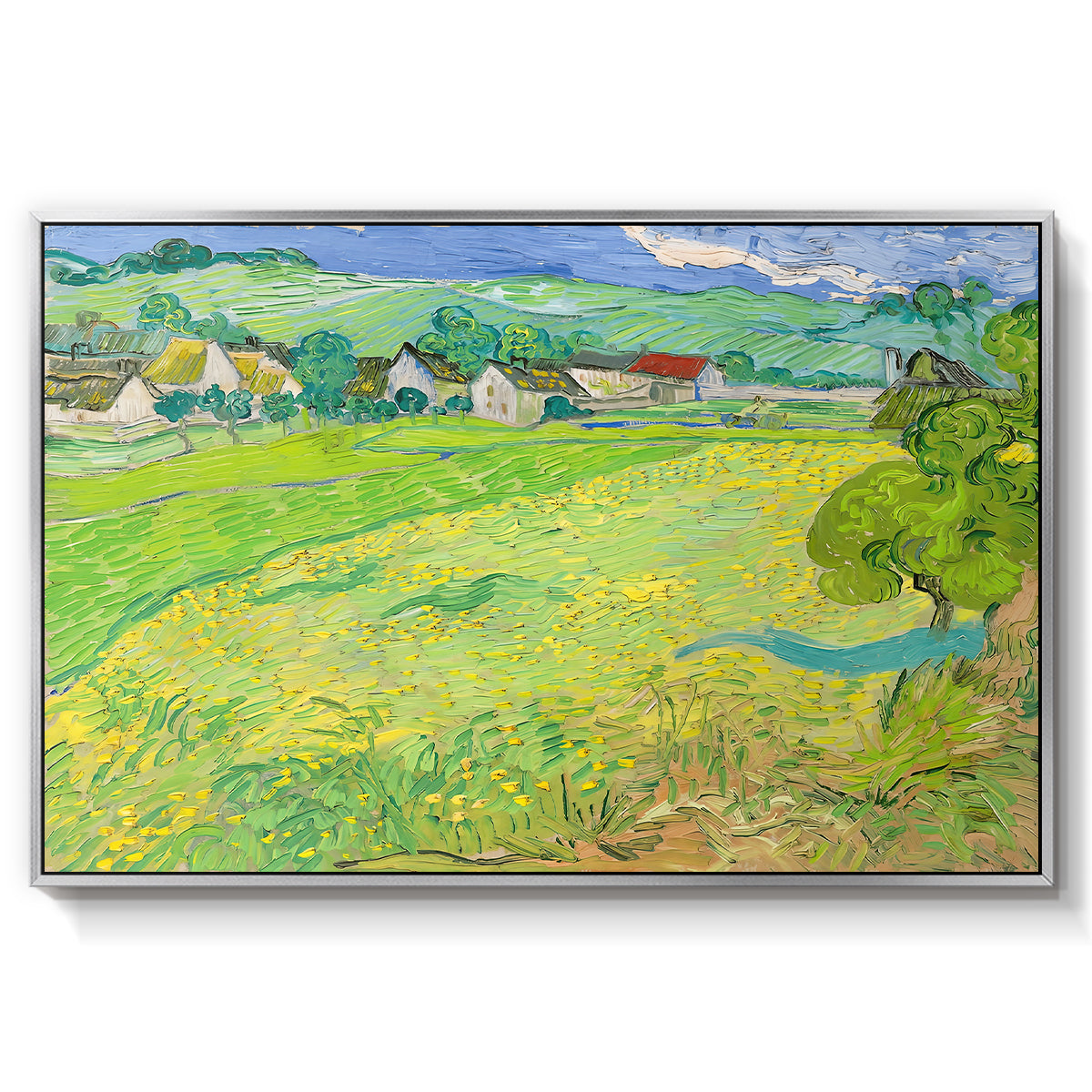Les Vessenots in Auvers, 1890 - Floater Framed Canvas Print