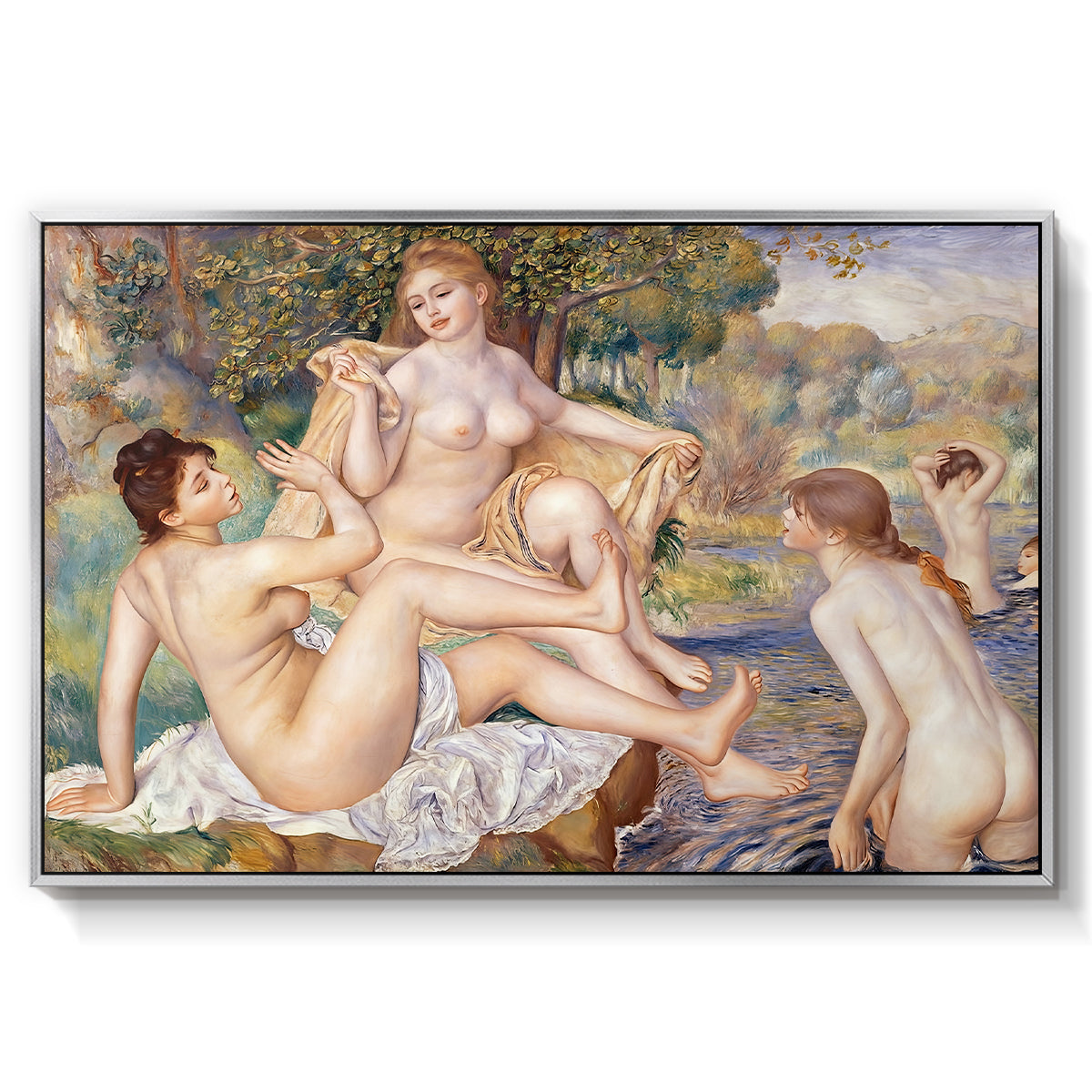 The Large Bathers, 1884-1887 - Floater Framed Canvas Print
