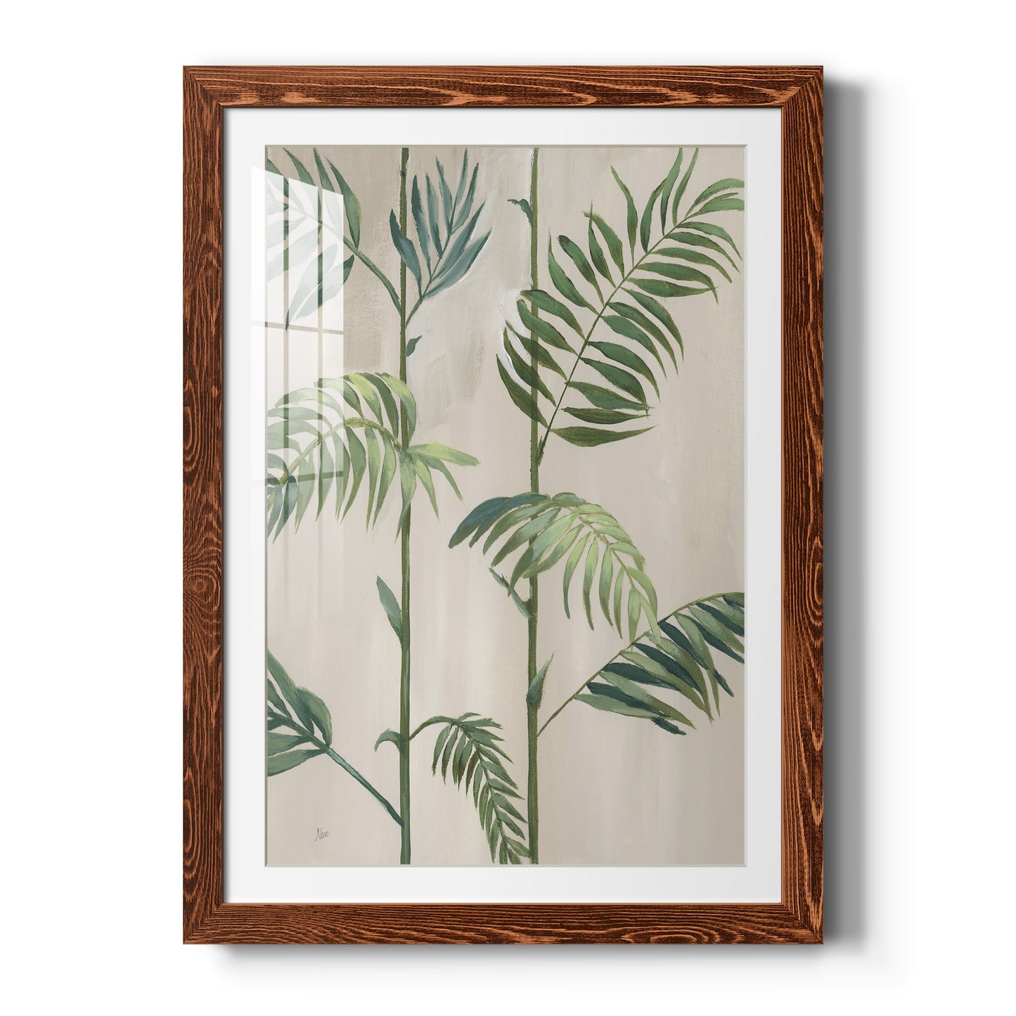 Modern Fronds I - Premium Framed Print - Distressed Barnwood Frame - Ready to Hang