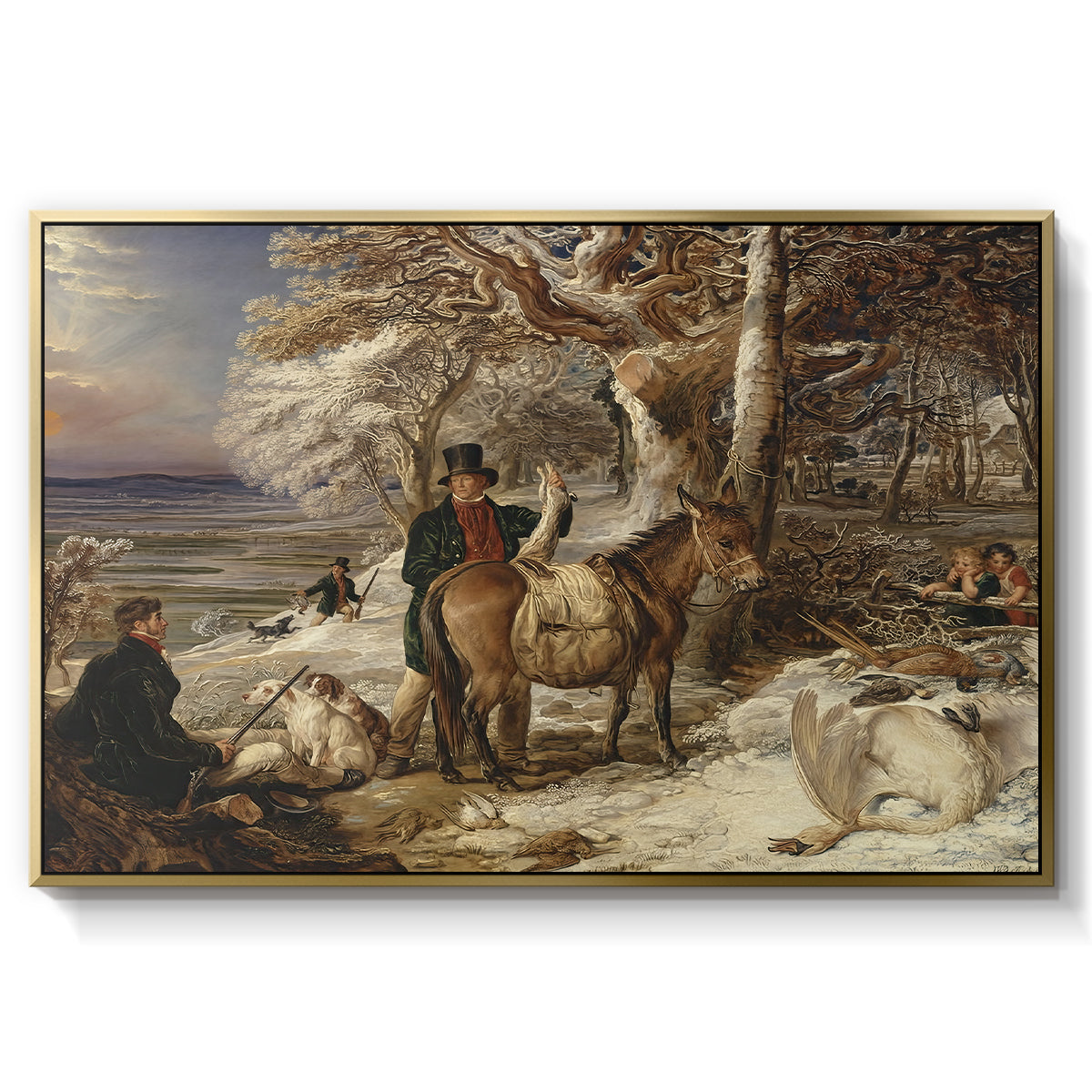 The Day's Sport, 1826 - Floater Framed Canvas Print