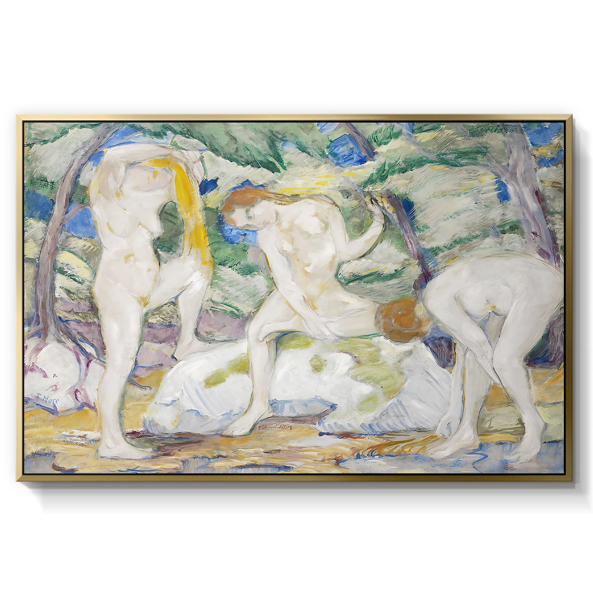 Bathing Women, 1910 - Floater Framed Canvas Print