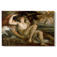 Canvas art print portraying a reclining mythological figures with Cupid in warm-toned classical setting, set against a white background