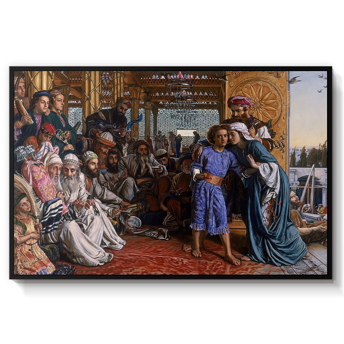 The Finding of the Saviour in the Temple, 1854-1860 - Floater Framed Canvas Print