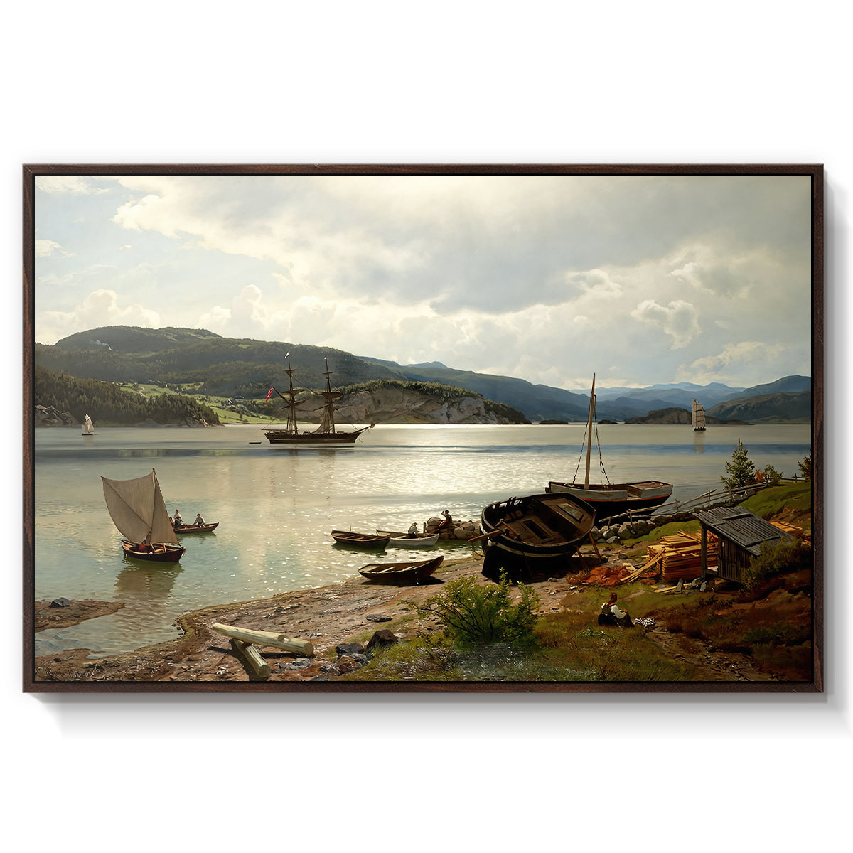By the Water, 1876 - Floater Framed Canvas Print