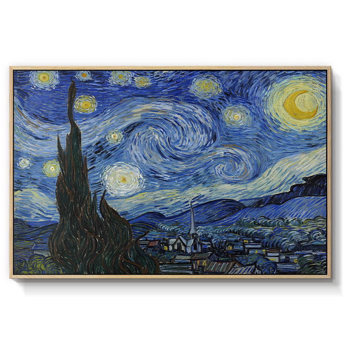 The Starry Night, 1889 - Floater Framed Canvas Print