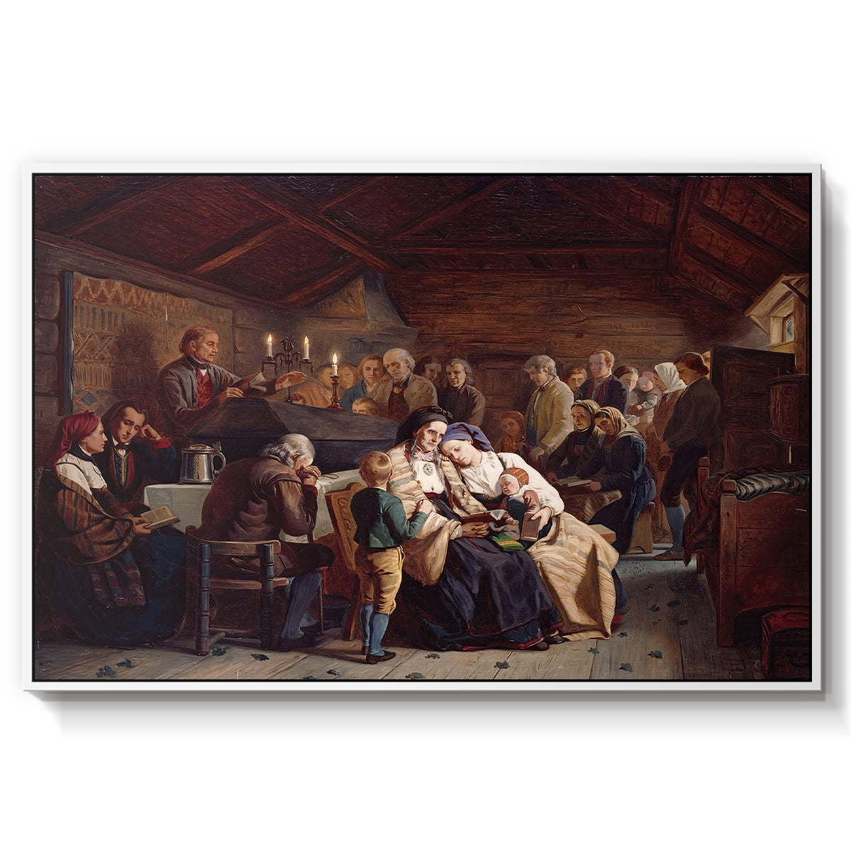 Funeral Feast, 1854 - Floater Framed Canvas Print