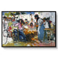 Net Menders in Valencia, 1909 - Floater Framed Canvas Print