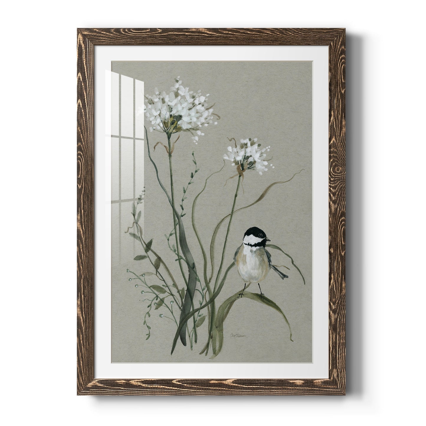 Bouquet of Grace Bird II - Barnwood Framed Art Print