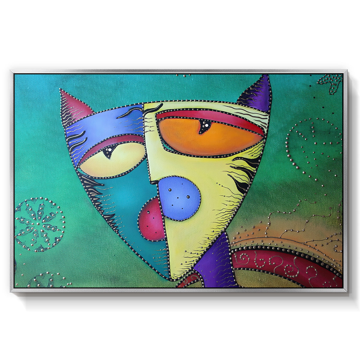 Celestial Cat - Floater Framed Canvas Print