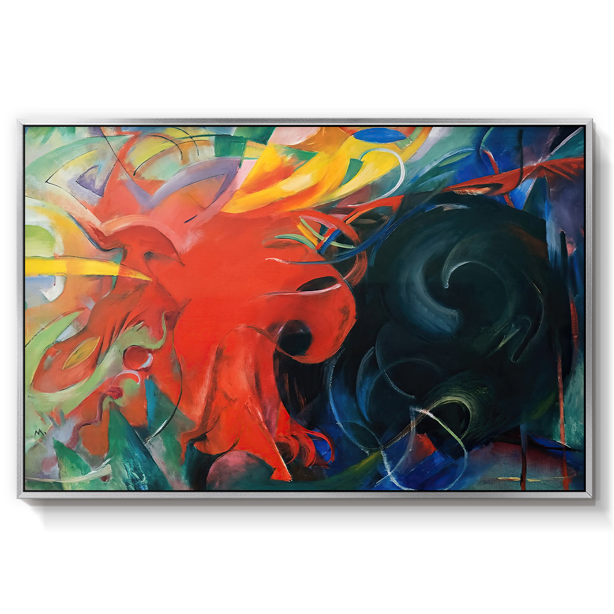 Fighting Forms, 1914 - Floater Framed Canvas Print