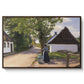 Danish Village Street with Woman and Milkman, 1880 - Floater Framed Canvas Print