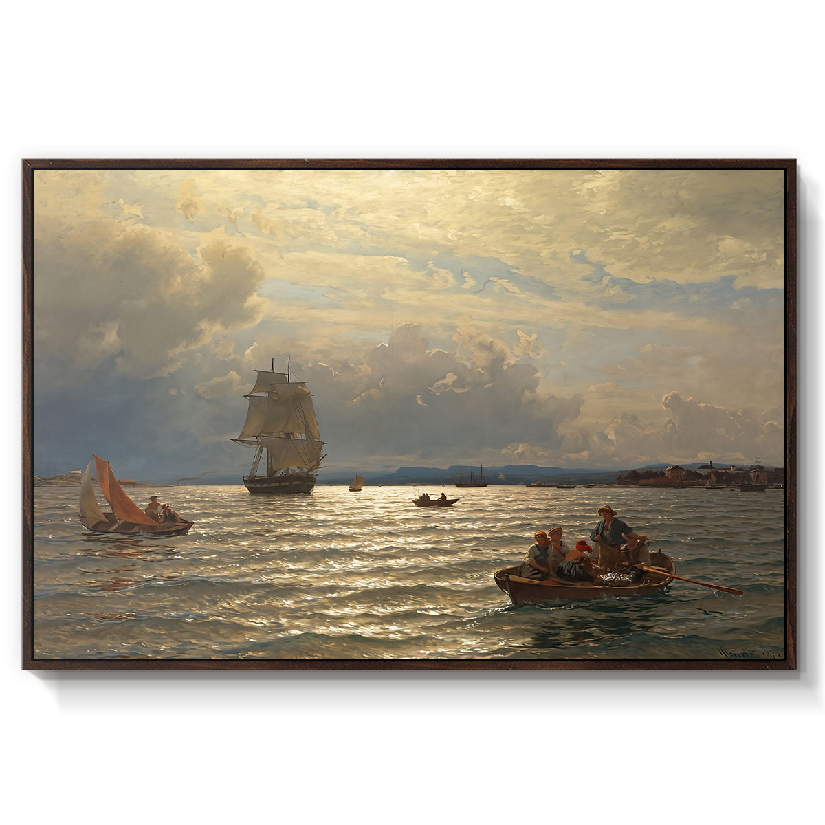 From the Inlet of Oslo, 1874 - Floater Framed Canvas Print