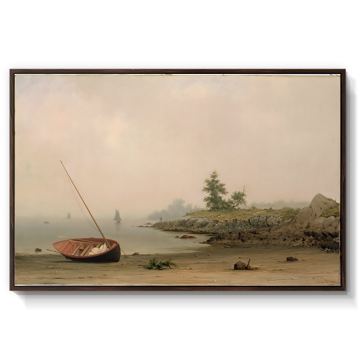 The Stranded Boat, 1863 - Floater Framed Canvas Print