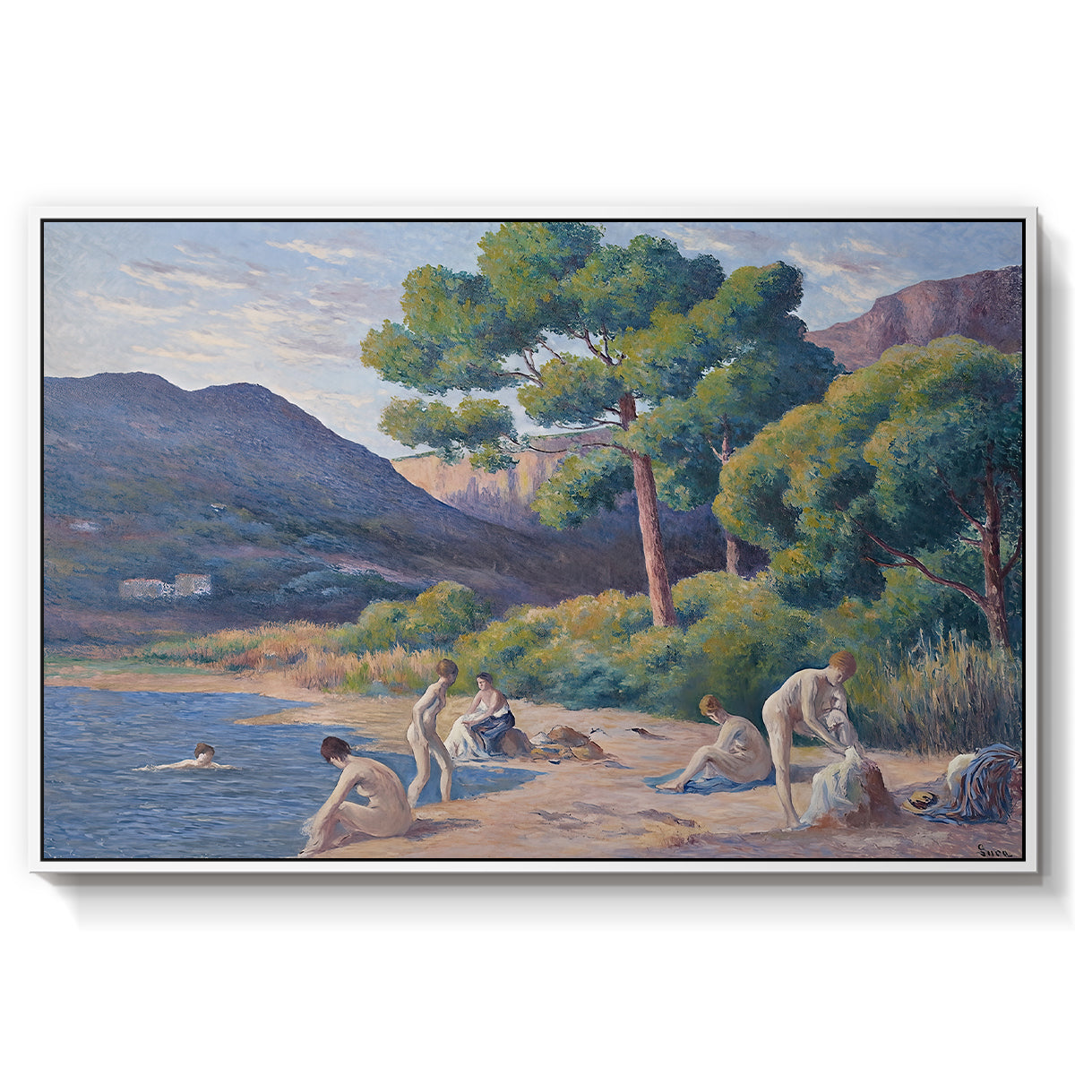 Bathers in Saint-Tropez, c. 1909 - Floater Framed Canvas Print