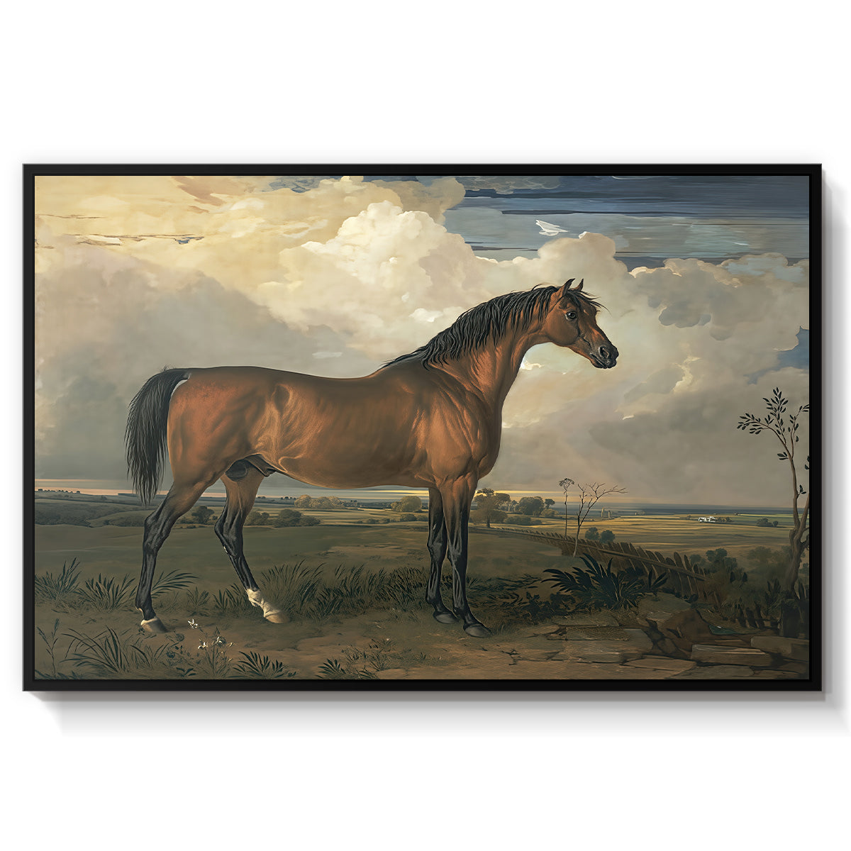 Eagle, A Celebrated Stallion, 1809 - Floater Framed Canvas Print